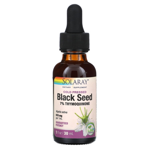 Black Seed Oil Cold Presse Срок 04.2025(Масло черного тмина холодного отжима) 30 мл (Solaray)
