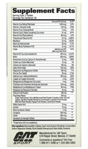 Mens Multi + Test 60 таблеток (GAT) фото 2
